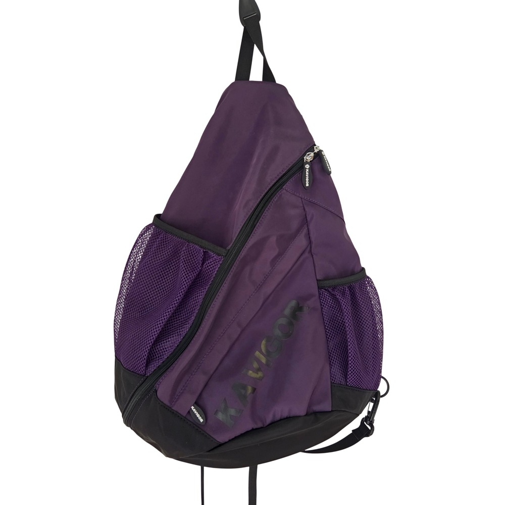 Kavigor Purple Black Convertible Sling Backpack Crossbody Bag Mesh Pockets